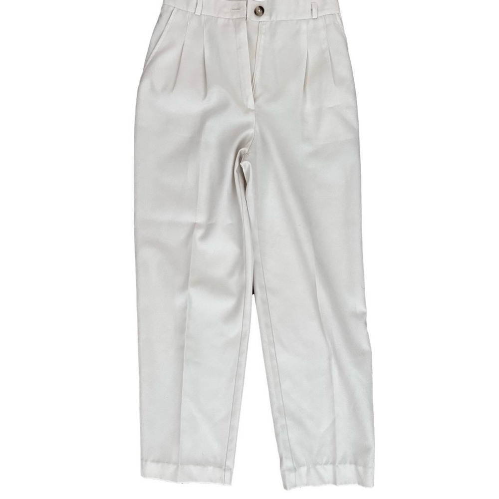 Elegant White Pleated Trousers